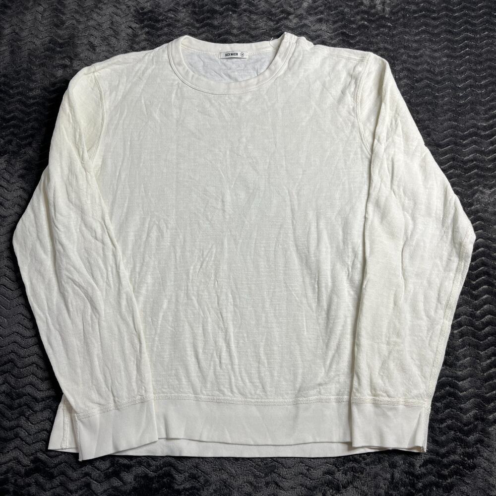 Buck Mason Lightweight Double Slub Crew Mens Size Medium white Sweatshirt